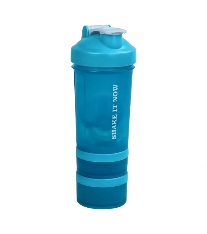 Smart Shaker 600mL "SHAKE IT NOW" + 2 compartiments Bleu 500mL